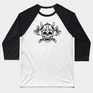 Viking Skull with Helmet & Axes Baseball T-Shirt